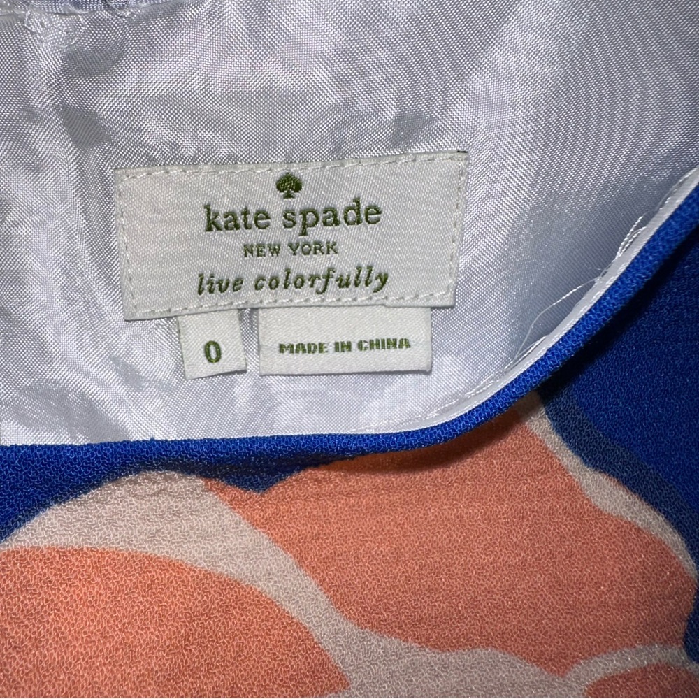 🟣4/$20 Kate Spade Short Sleeve Floral Ramona Blouse Top 0 - Picture 4 of 5